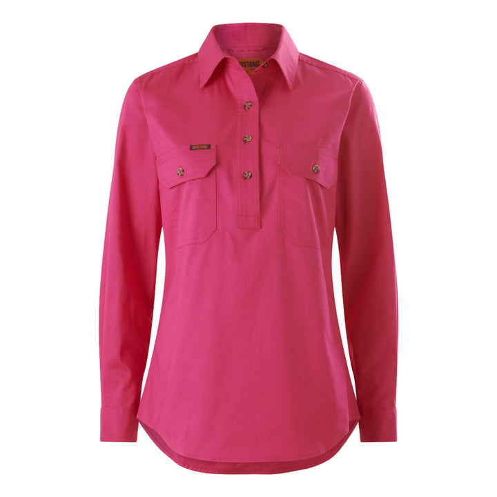 Mustang Signature Y08399 Womens Closed Front Shirt Hot Pink