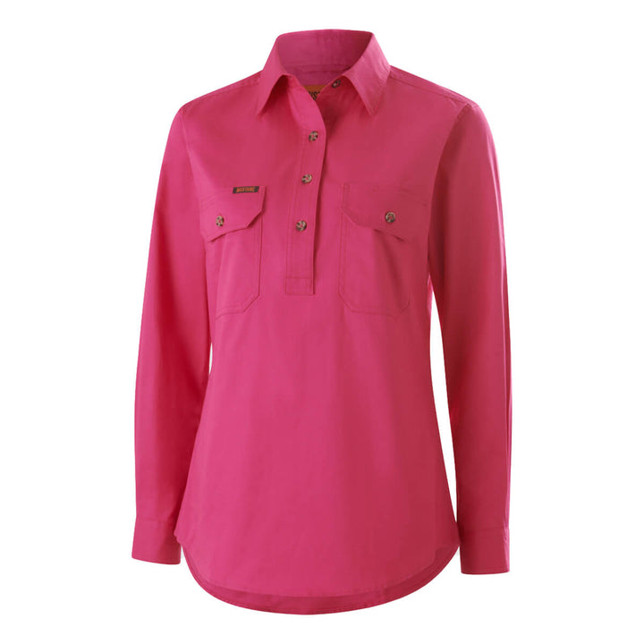 Mustang Signature Y08399 Womens Closed Front Shirt Hot Pink Front