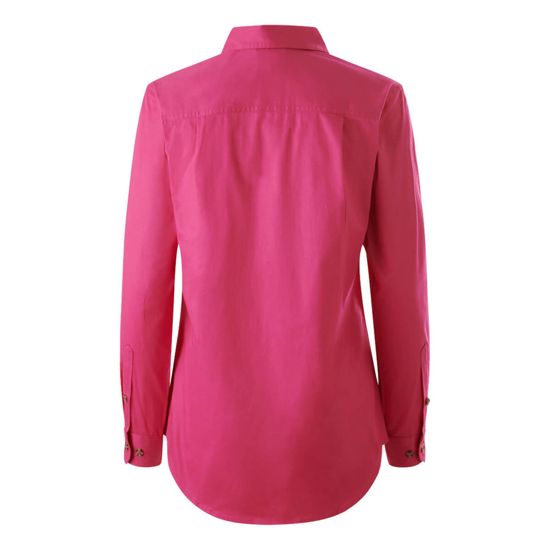 Mustang Signature Y08399 Womens Closed Front Shirt Hot Pink Back