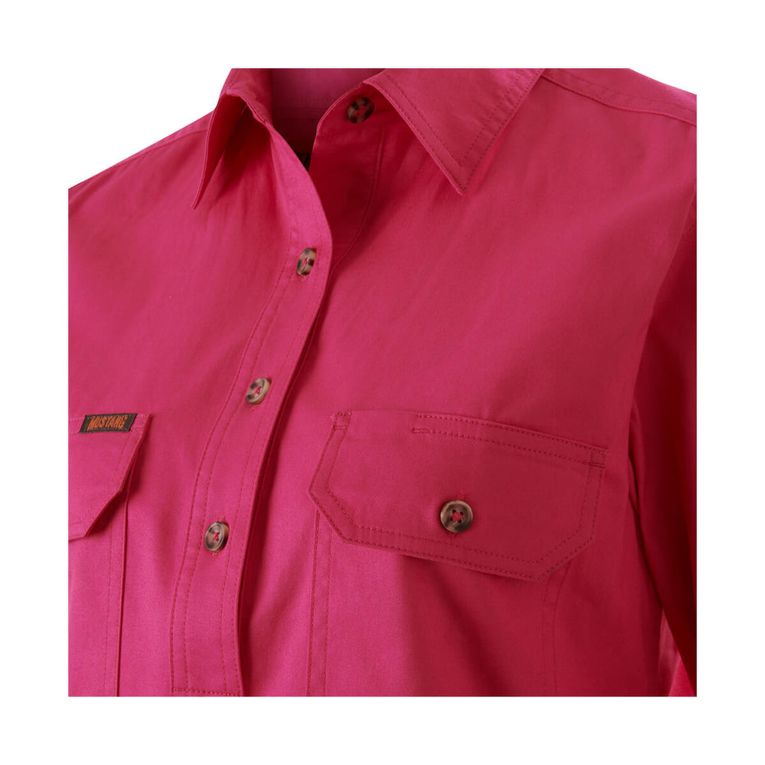 Mustang Signature Y08399 Womens Closed Front Shirt Hot Pink Front Pockets