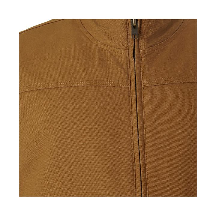 Mustang Signature Y21485 Outback Canvas Vest Dark Tan Zipper Detail