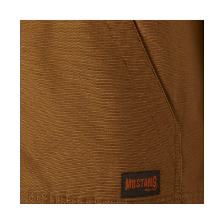 Mustang Signature Y21485 Outback Canvas Vest Dark Tan Pocket Logo