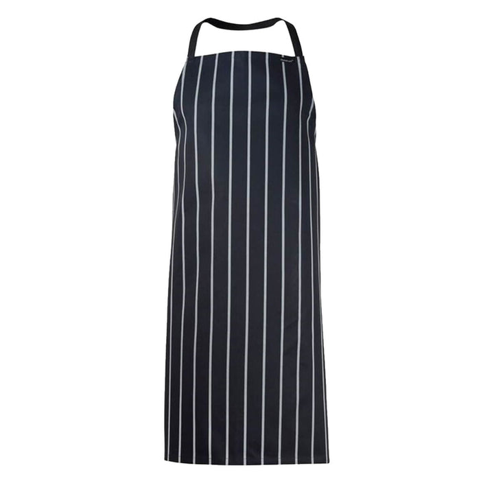 ChefsCraft CA005 Full Bib Café Strip Apron No Pocket Navy/White Front