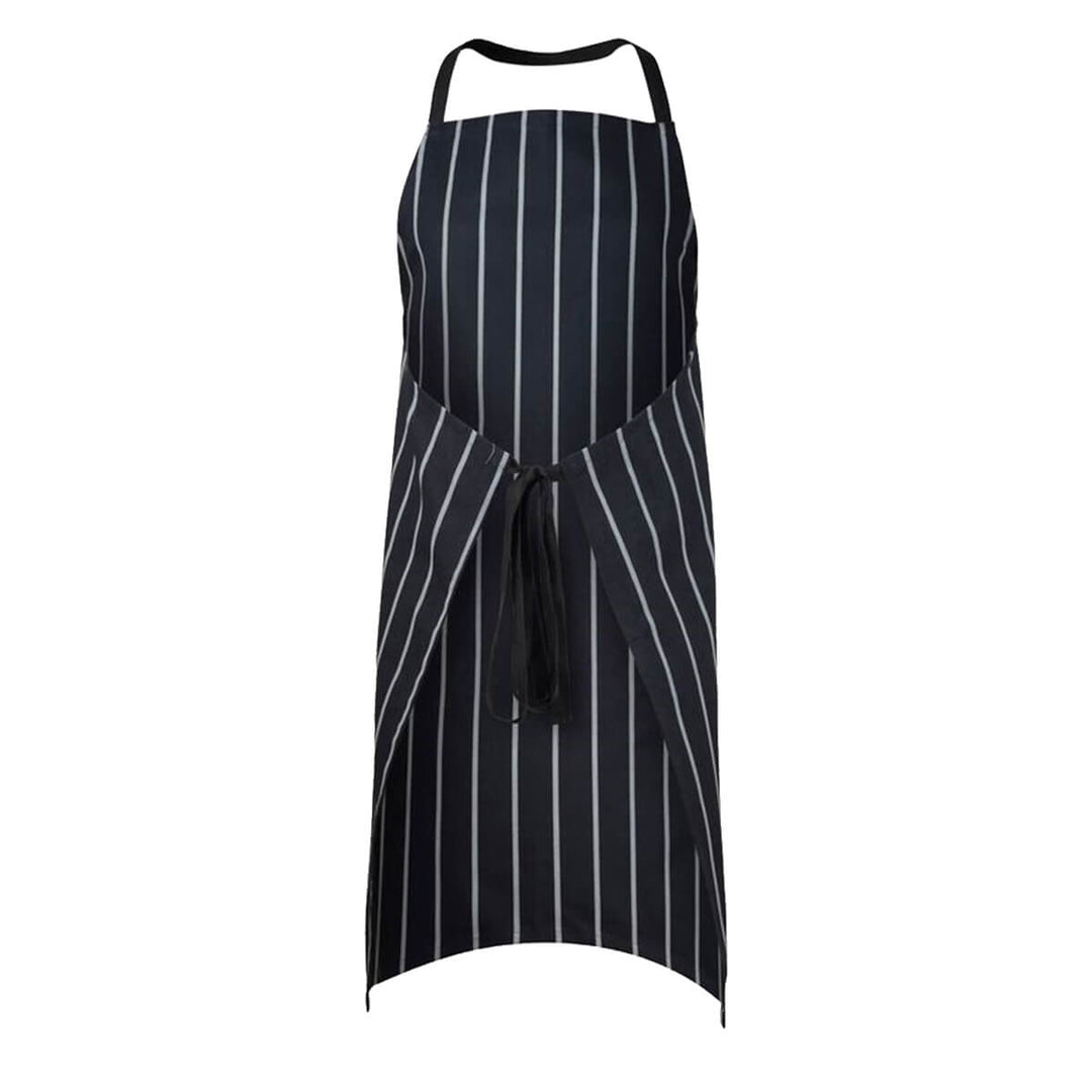 ChefsCraft CA005 Full Bib Café Strip Apron No Pocket Navy/White Back