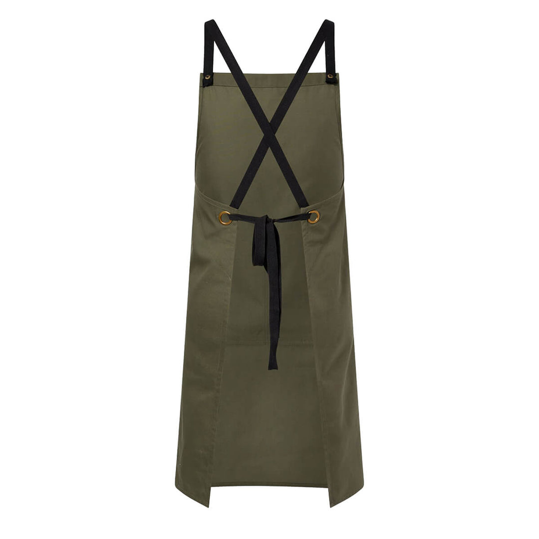 ChefsCraft CA031 Full Bib Apron With Pockets Olive Back