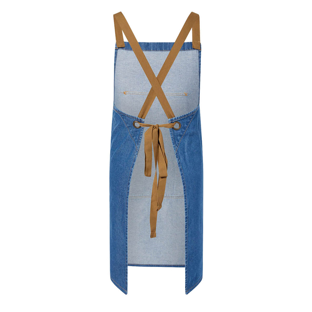 ChefsCraft CA033 Denim Bib Apron With Pouch Bleached Back