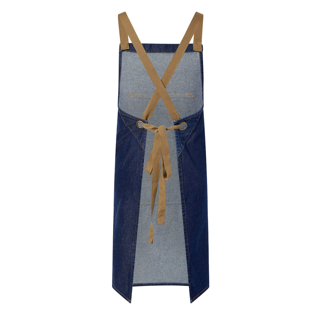 ChefsCraft CA033 Denim Bib Apron With Pouch Stonewash Back