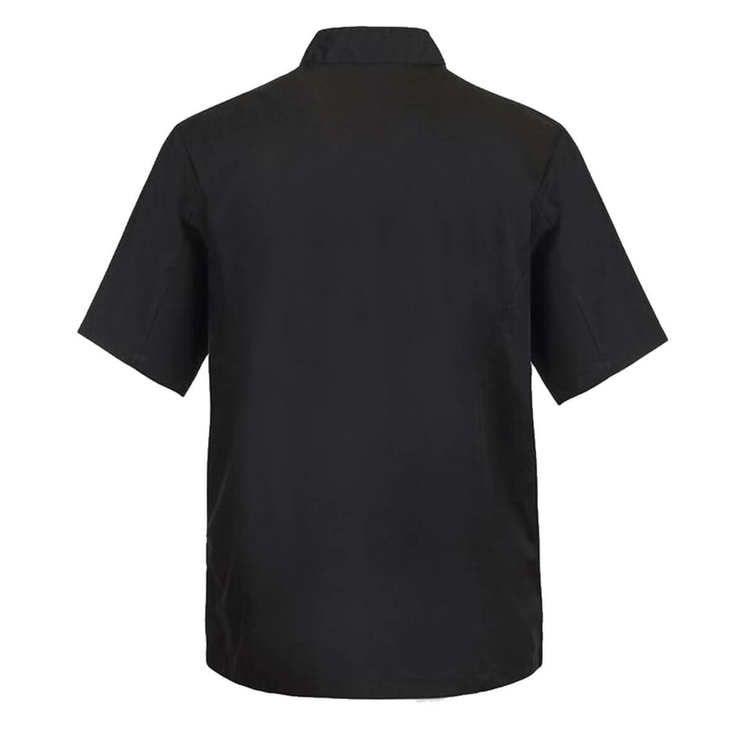 ChefsCraft CJ049 Chef Jacket - 155gsm Short Sleeve Black Back