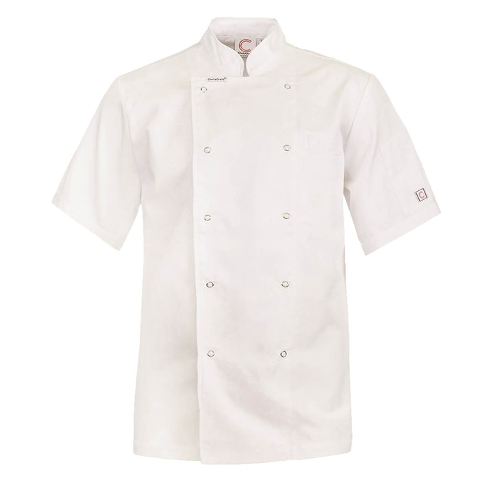 ChefsCraft CJ052 Exec Chef Jacket Light Short Sleeve White Front