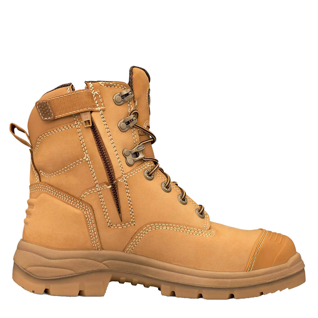 Oliver AT 55-332Z Lace Up Zip Side Work Boot Wheat RHS