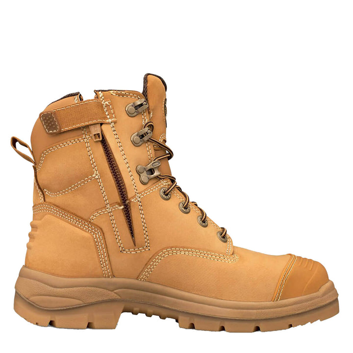 Oliver AT 55-332Z Lace Up Zip Side Work Boot Wheat RHS