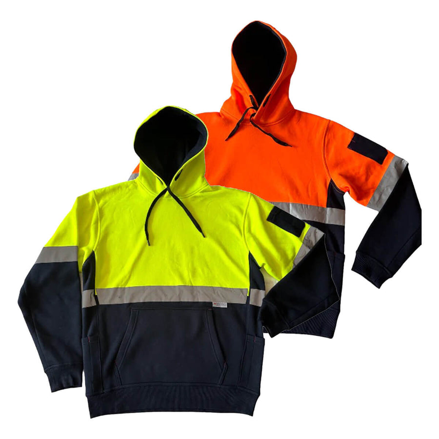 Pilgrim 4610 Mens Hi-Vis Taped Popover Hooded Top