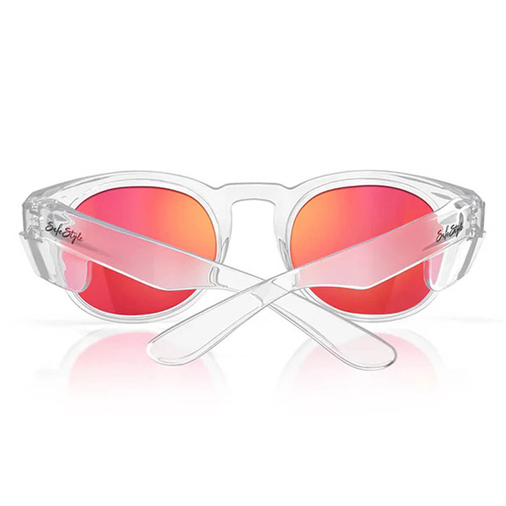 SafeStyle Cruisers Clear Frame Mirror Red Polarised Lens Back