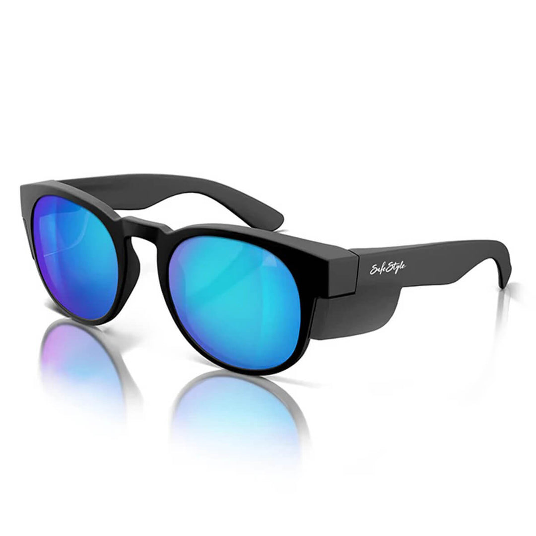 SafeStyle Cruisers Matte Black Frame Mirror Blue Polarised Lens