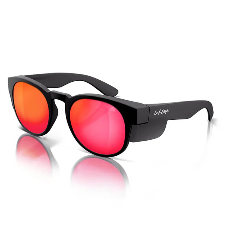 SafeStyle Cruisers Matte Black Frame Mirror Red Polarised Lens