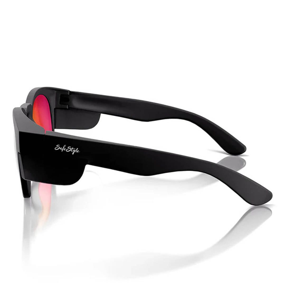 SafeStyle Cruisers Matte Black Frame Mirror Red Polarised Lens LHS