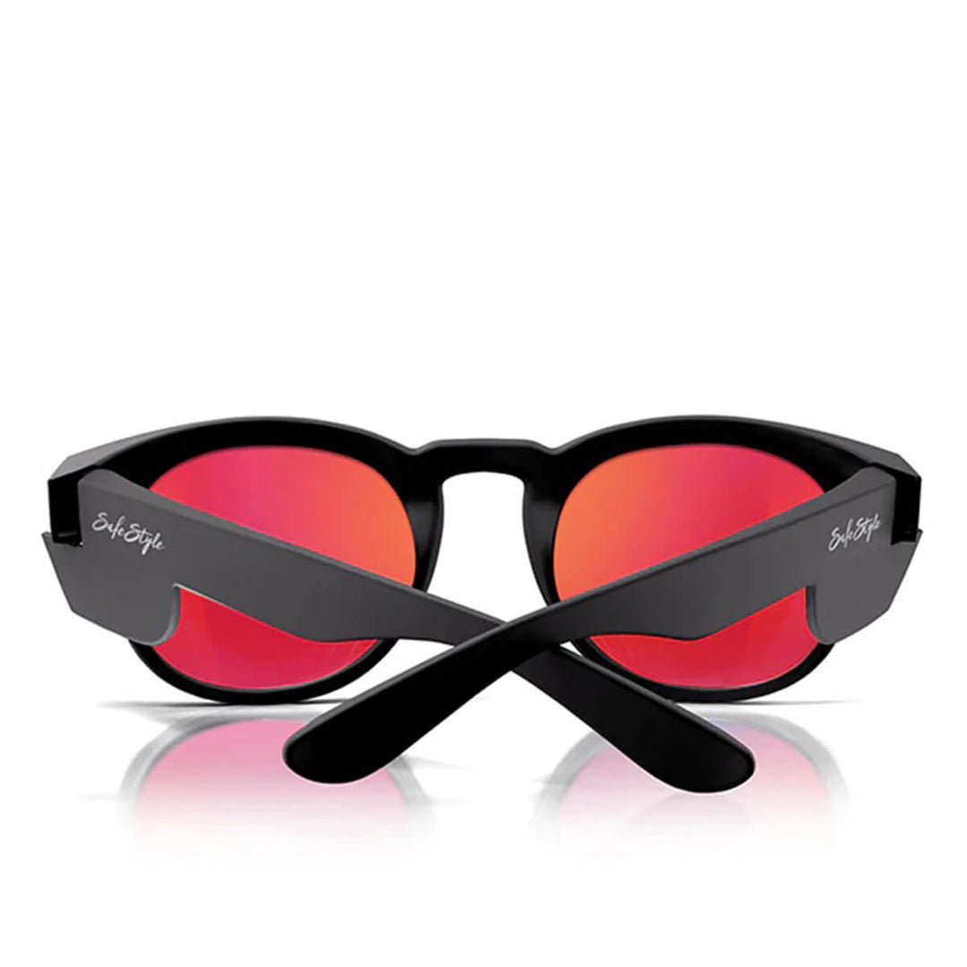 SafeStyle Cruisers Matte Black Frame Mirror Red Polarised Lens Back