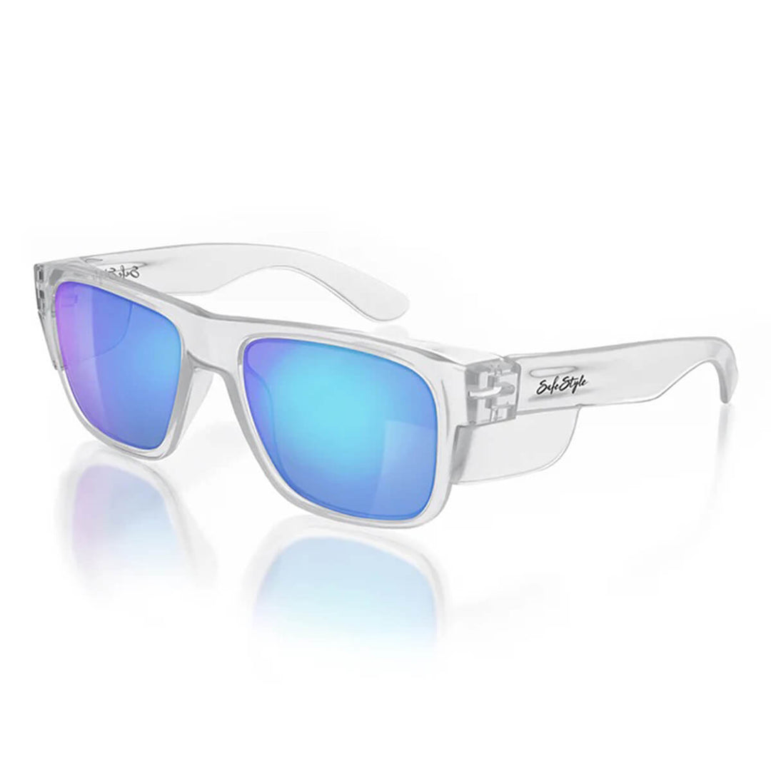 SafeStyle Fusions Clear Frame Mirror Blue Polarised Lens