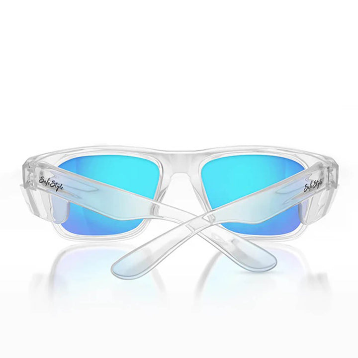 SafeStyle Fusions Clear Frame Mirror Blue Polarised Lens Back