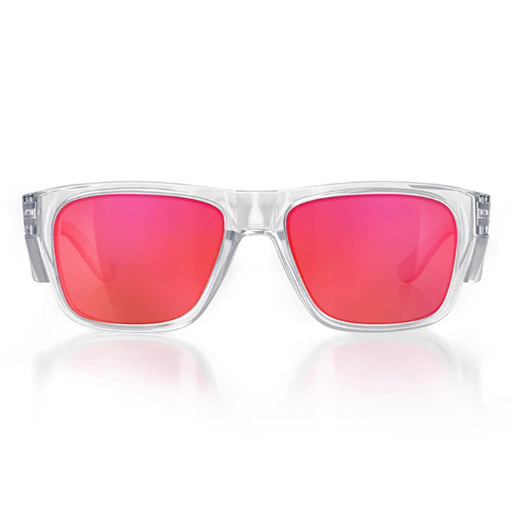 SafeStyle Fusions Clear Frame Mirror Red Polarised Lens Front