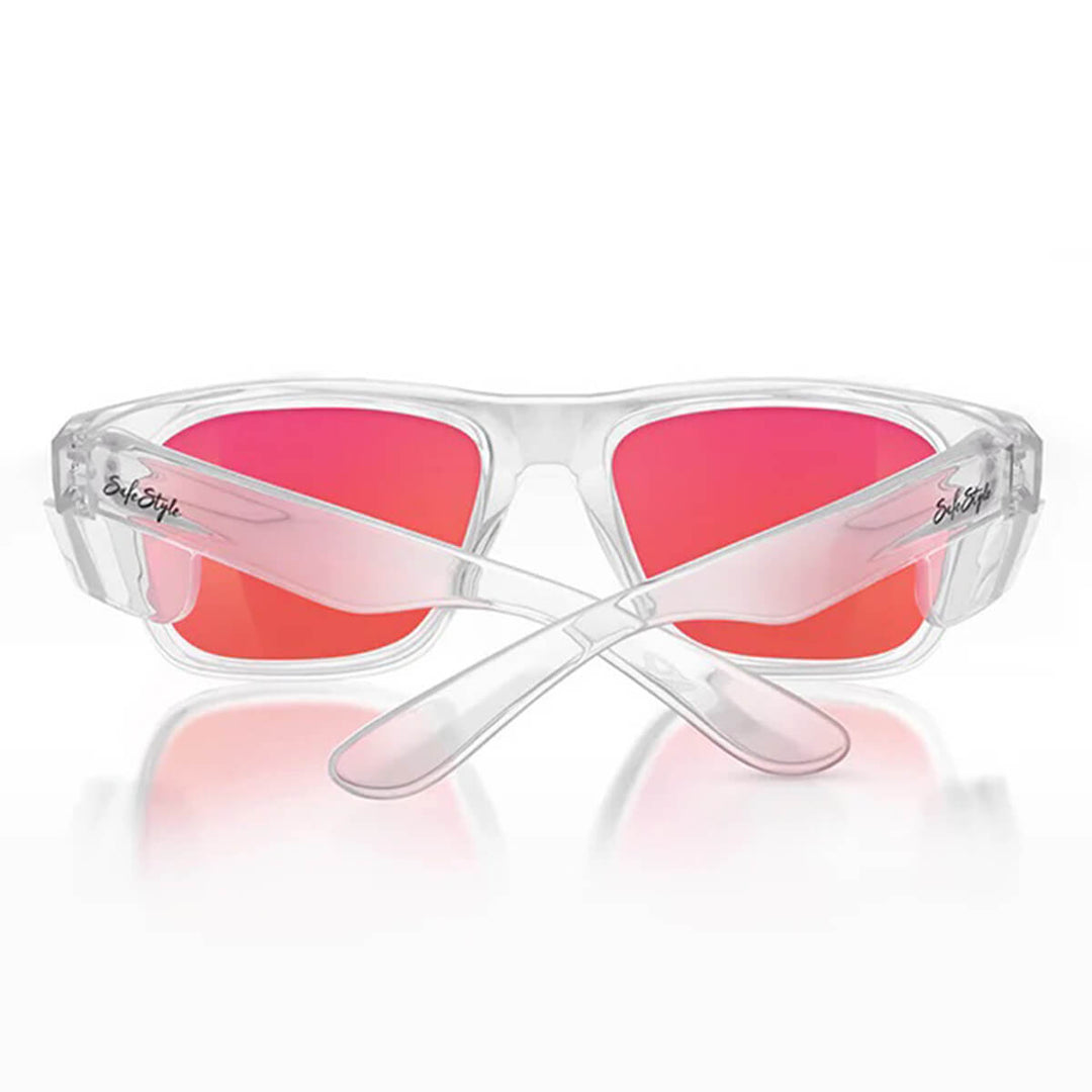 SafeStyle Fusions Clear Frame Mirror Red Polarised Lens Back