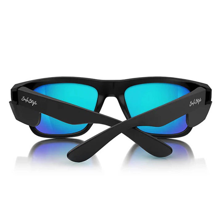 SafeStyle Fusions Matte Black Frame Mirror Blue Polarised Lens Back