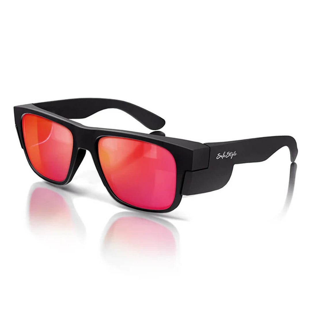 SafeStyle Fusions Matte Black Frame Mirror Red Polarised Lens