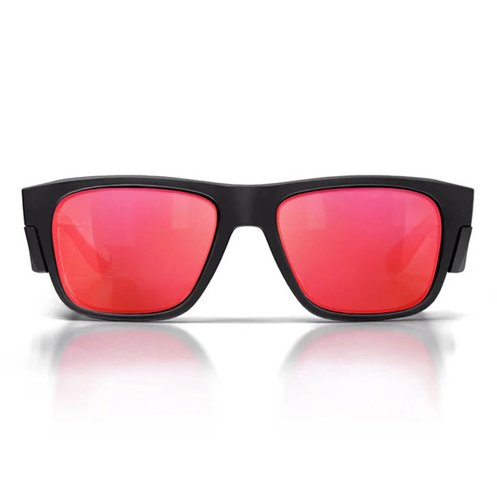 SafeStyle Fusions Matte Black Frame Mirror Red Polarised Lens Front