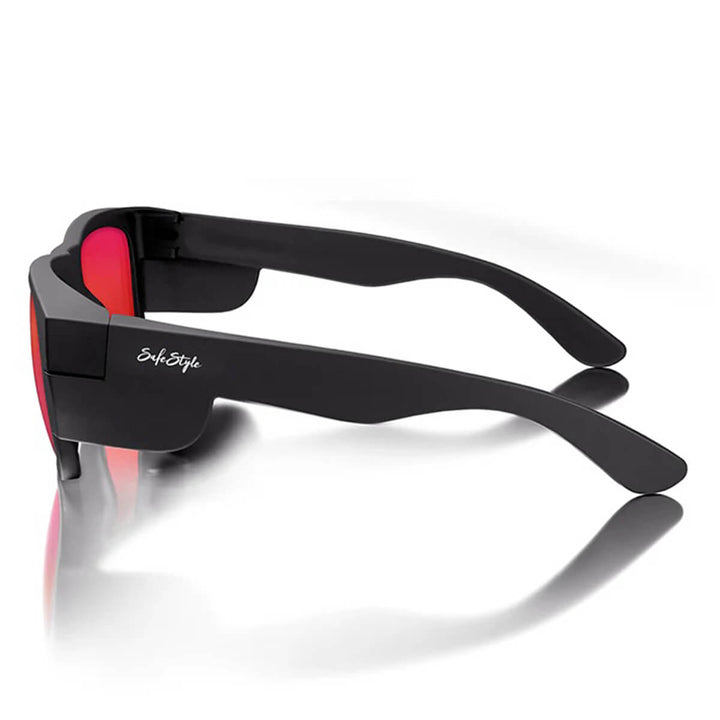 SafeStyle Fusions Matte Black Frame Mirror Red Polarised Lens Side