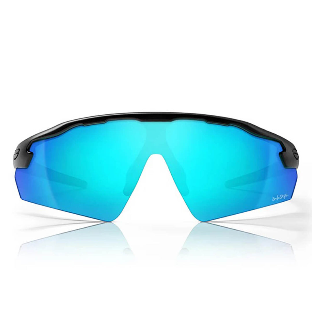 SafeStyle Phantoms Matte Black Frame Reflectors Blue Lens Front