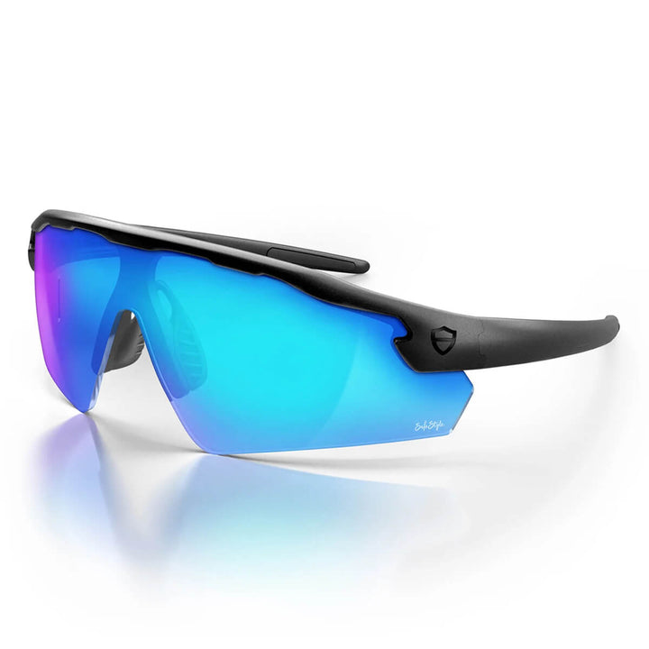 SafeStyle Phantoms Matte Black Frame Reflectors Blue Lens