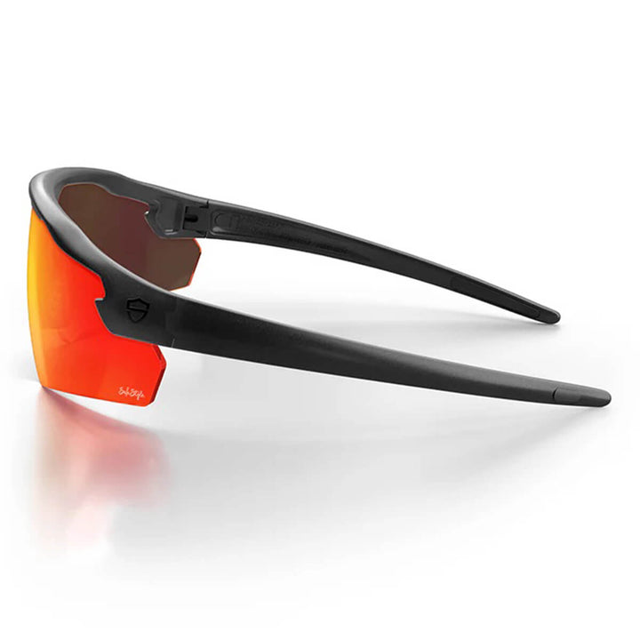 SafeStyle Phantoms Matte Black Frame Reflectors Red Lens Side