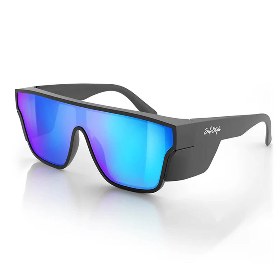 SafeStyle Primes Matte Black Frame Reflectors Blue Lens