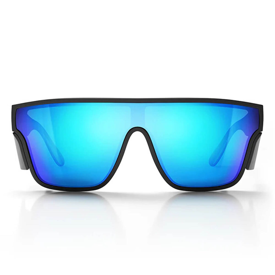 SafeStyle Primes Matte Black Frame Reflectors Blue Lens Front