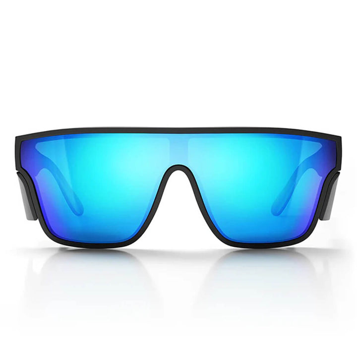 SafeStyle Primes Matte Black Frame Reflectors Blue Lens Front