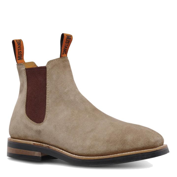 Mustang Signature Y61063 Pull On Leather Boot Taupe