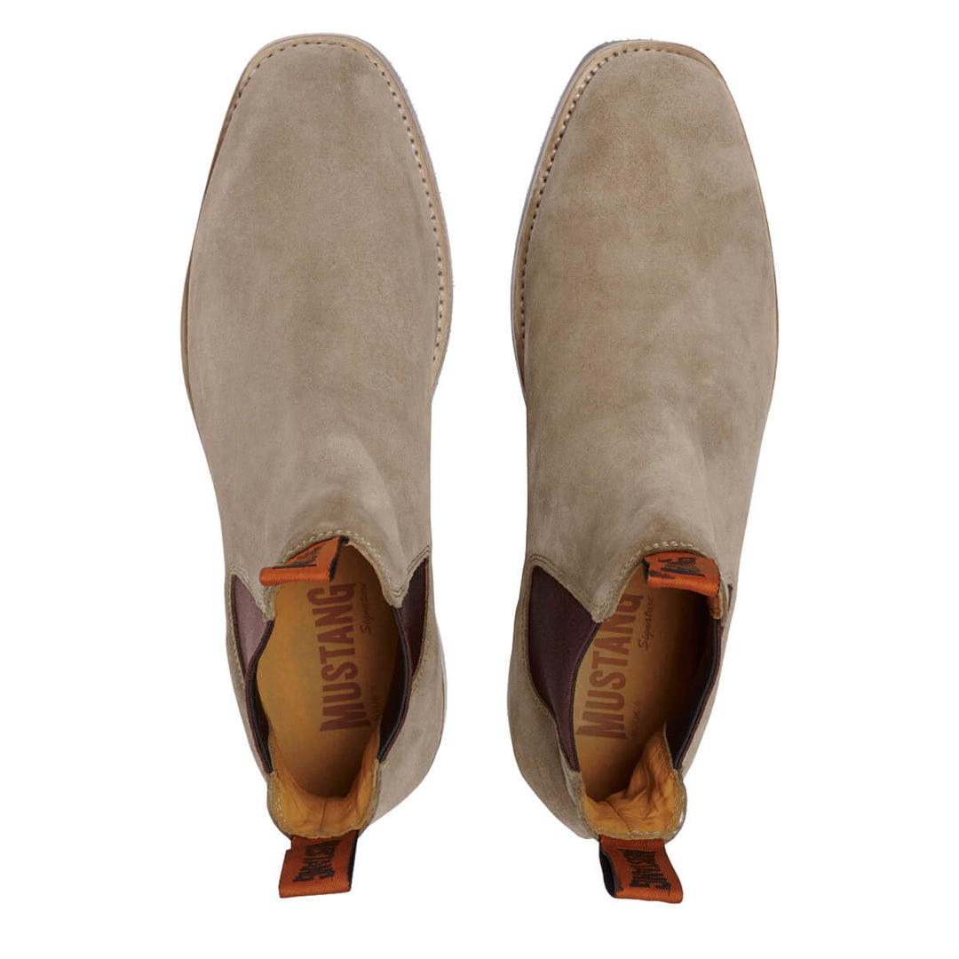 Mustang Signature Y61063 Pull On Leather Boot Taupe Top