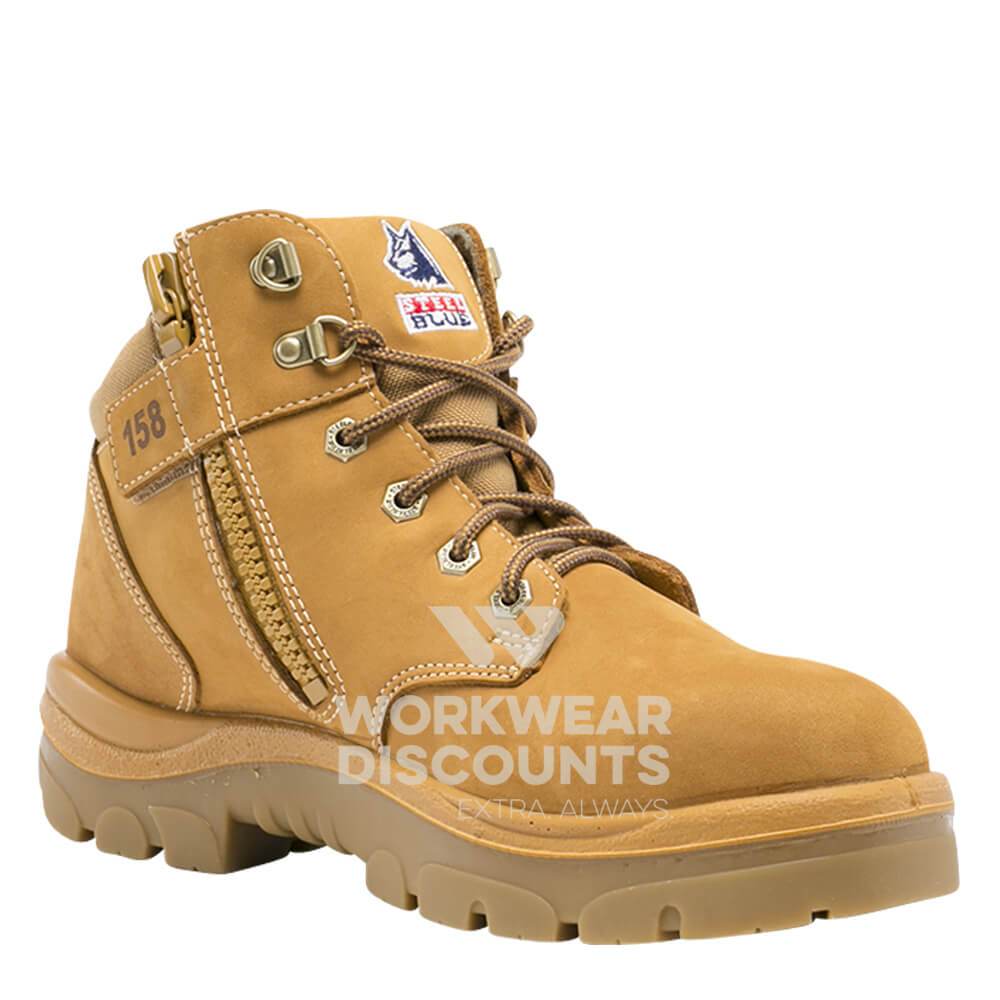 Steel Blue Parkes Safety Boots NON SCUFF Wheat Workwear Discounts