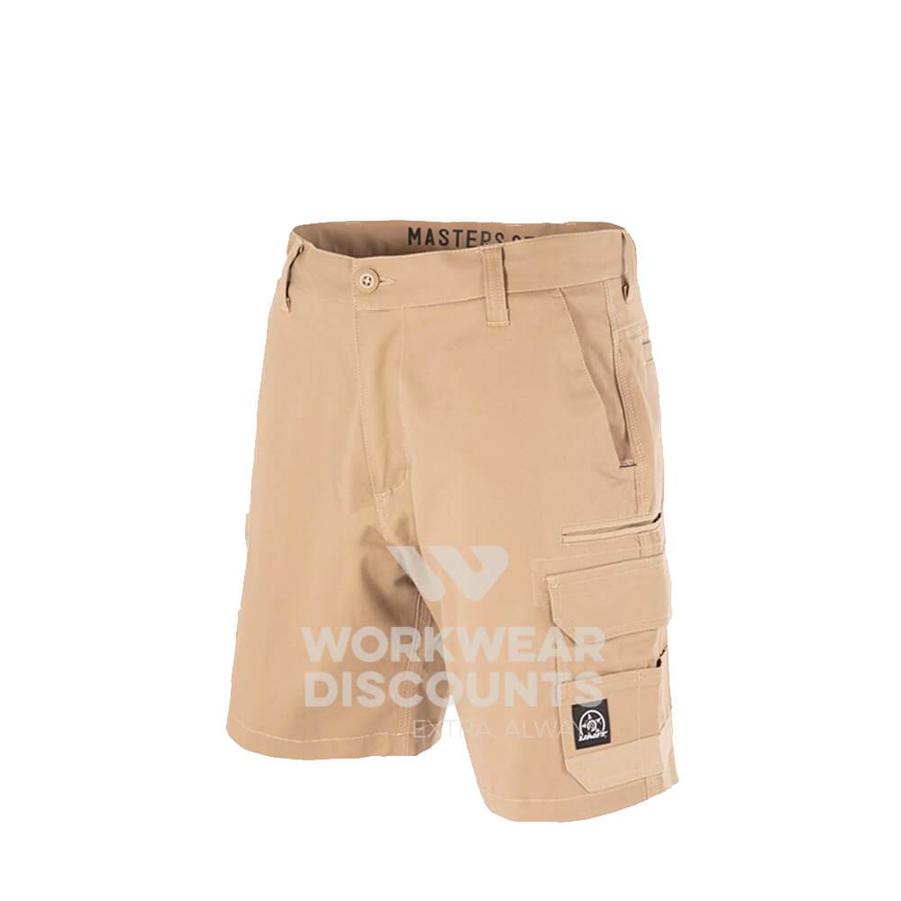 Unit Demolition Mens Cargo Work Shorts Khaki Front 